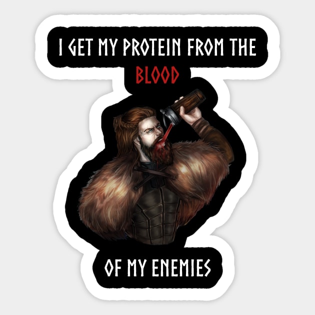 Viking Drinking Blood Workout Sticker by Macta